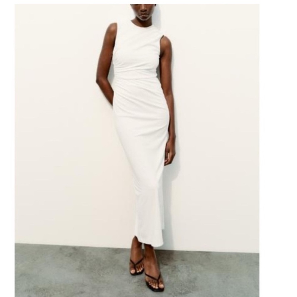 Zara Draped White Dress